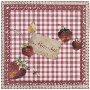 Convalescence kaart aardbeien 13,5x13,5 cm Nederlands