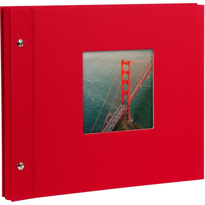 Schroefalbum Bella Vista rood 30x25 cm wit fotokarton