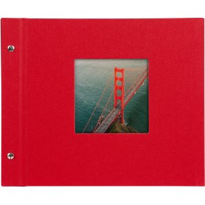 Schroefalbum Bella Vista rood 30x25 cm wit fotokarton