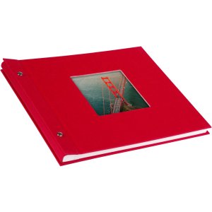 Schroefalbum Bella Vista rood 30x25 cm wit fotokarton