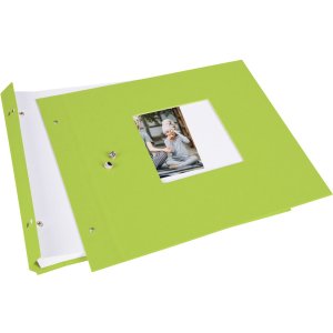 Schroefalbum Bella Vista groen 30x25 cm wit fotokarton