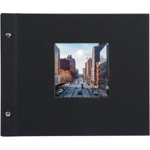 Schroefalbum Bella Vista zwart 30x25 cm wit fotokarton