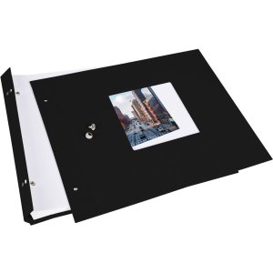 Schroefalbum Bella Vista zwart 30x25 cm wit fotokarton