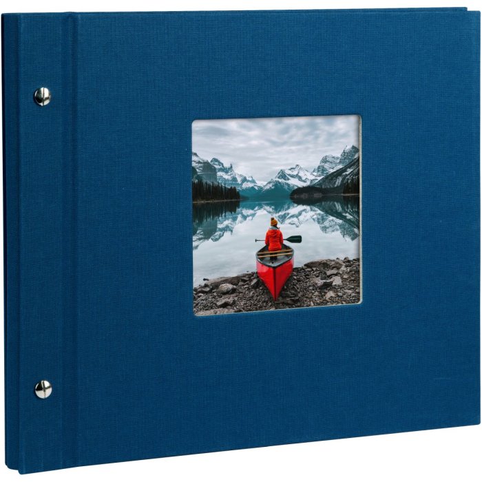 Schroefalbum Bella Vista blauw 30x25 cm zwart fotokarton