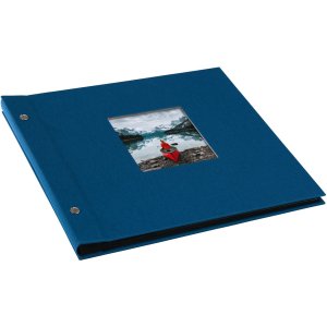 Schroefalbum Bella Vista blauw 30x25 cm zwart fotokarton