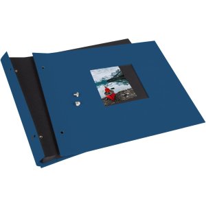 Schroefalbum Bella Vista blauw 30x25 cm zwart fotokarton