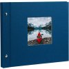 Schroefalbum Bella Vista blauw 30x25 cm zwart fotokarton