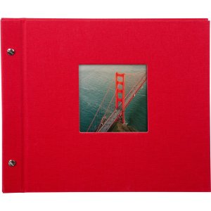 Schroefalbum Bella Vista rood 30x25 cm zwart fotokarton