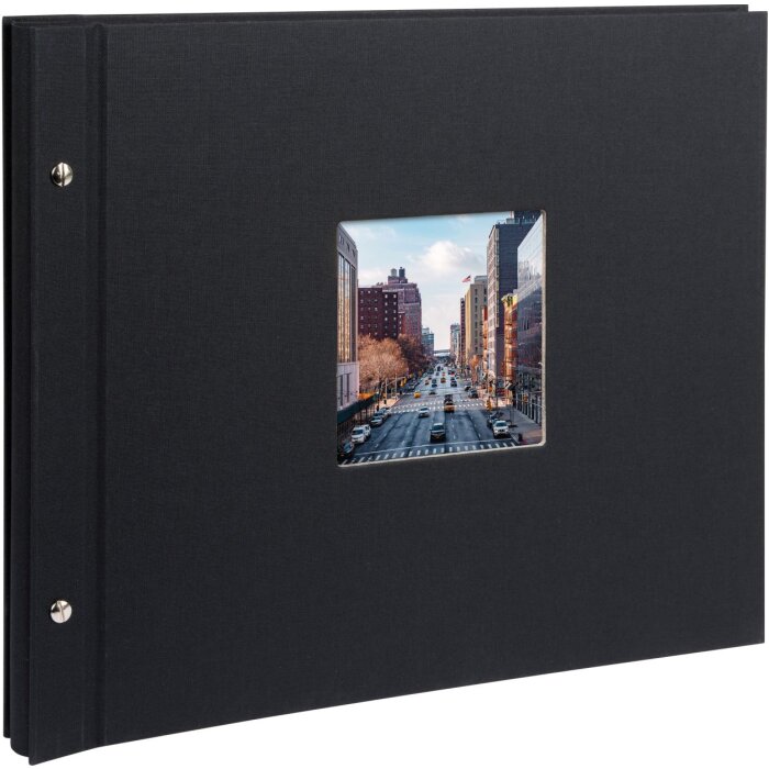 Schroef album Bella Vista zwart 39x31 cm zwart-wit paginas