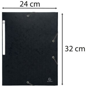 Zadelmap a4+ scotch 3 kleppen zwart