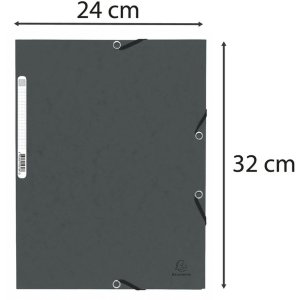 Ordner met elastiek en 3 kleppen van Manilla karton 355g, voor din a4 formaat Grijs