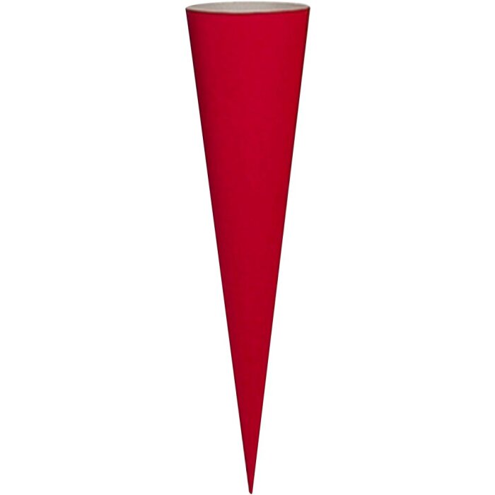 School kegel knutselzak gekleurd karton rood 70 cm