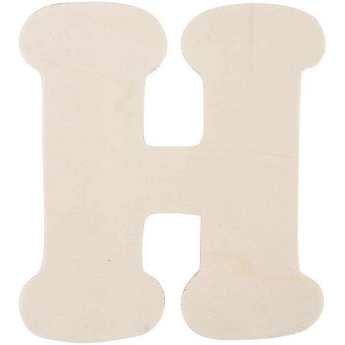 Houten letter h 11 cm