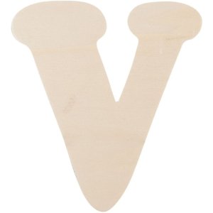 Houten letter v 11 cm