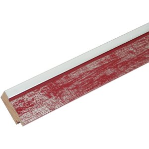 Deknudt Houten lijst s43re 15x20 cm rood - zilveren rand