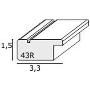 Deknudt Houten lijst s43re 15x20 cm rood - zilveren rand