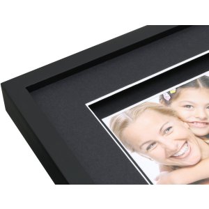 Fotolijst met passepartout zwart hout 20,0 x20,0 cm s67nk