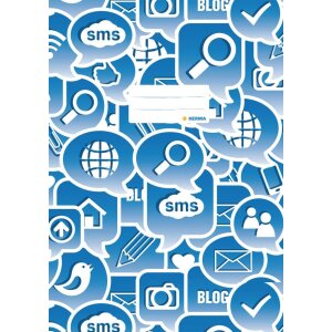 Schriftfolie a4 Social Icons blauw