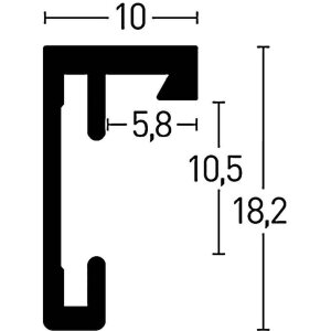 Nielsen Aluminium lijst c2 20x30 cm structuur grijs mat