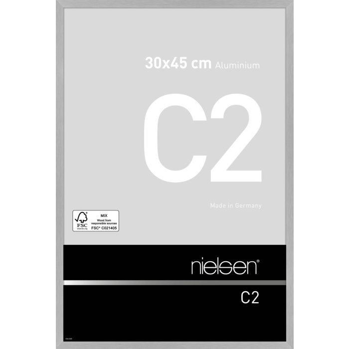 Nielsen Aluminium lijst c2 30x45 cm structuur zilver mat