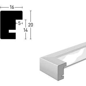 Houten clip-on lijst Quadrum 13x18 cm grijs