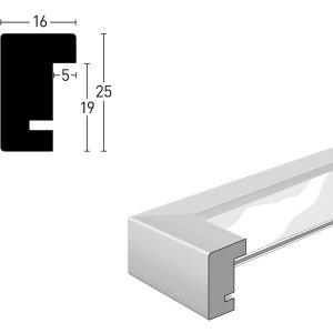 Houten clip-on lijst Quadrum 21x30 cm grijs