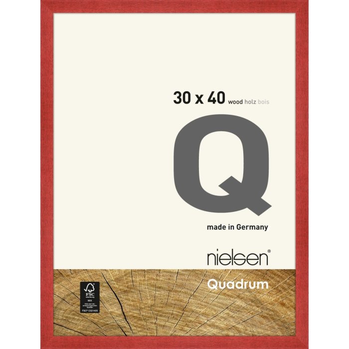 Houten clip-on lijst Quadrum 30x40 cm rood