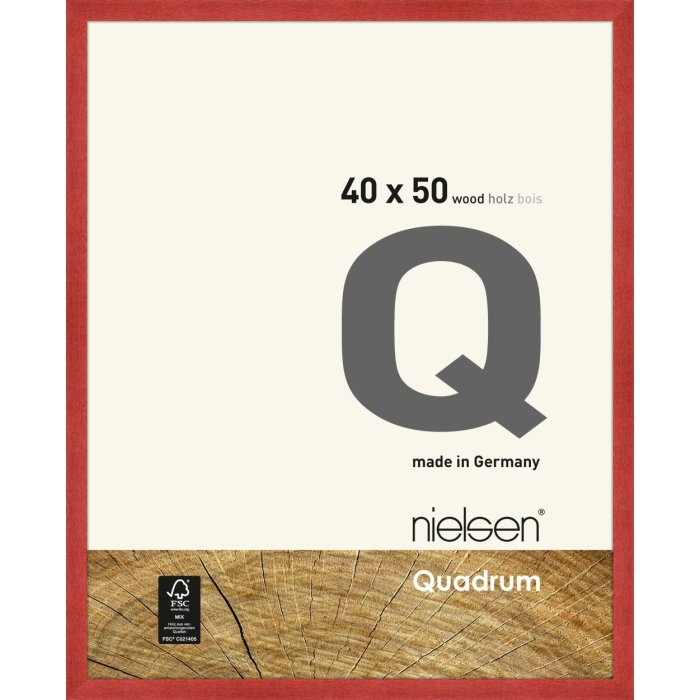 Houten clip-on lijst Quadrum 40x50 cm rood