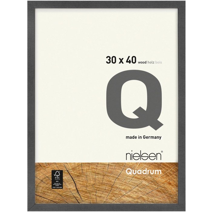 Houten clip-on lijst Quadrum 40x60 cm grijs