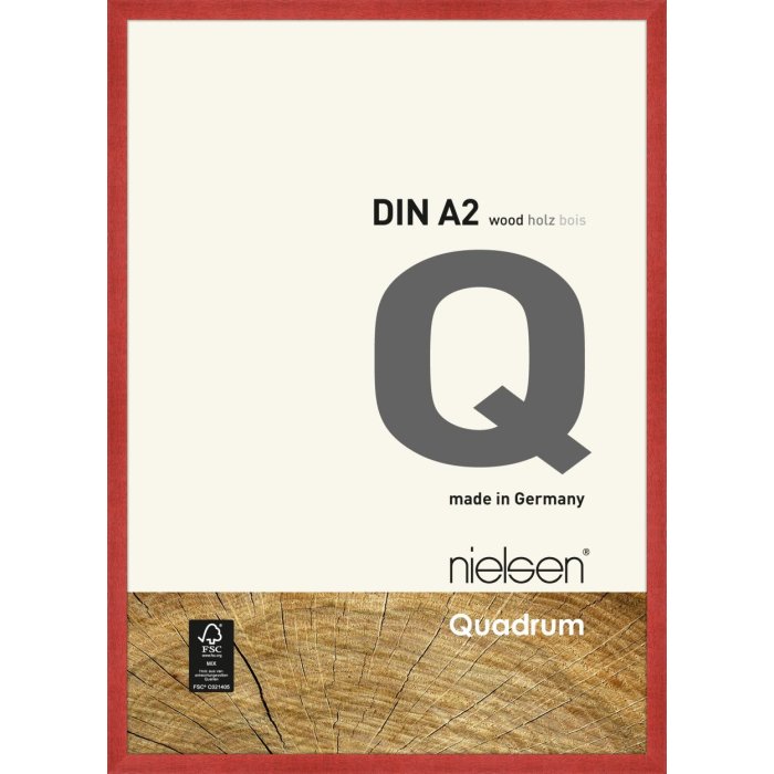 Houten clip-on lijst Quadrum 42x60 cm rood