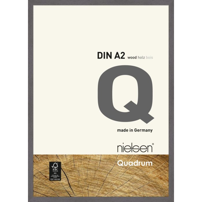 Houten clip-on lijst Quadrum 42x60 cm grijs