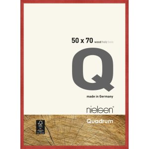 Houten clip-on lijst Quadrum 50x70 cm rood