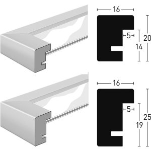 Houten clip-on lijst Quadrum 20x20 cm grijs