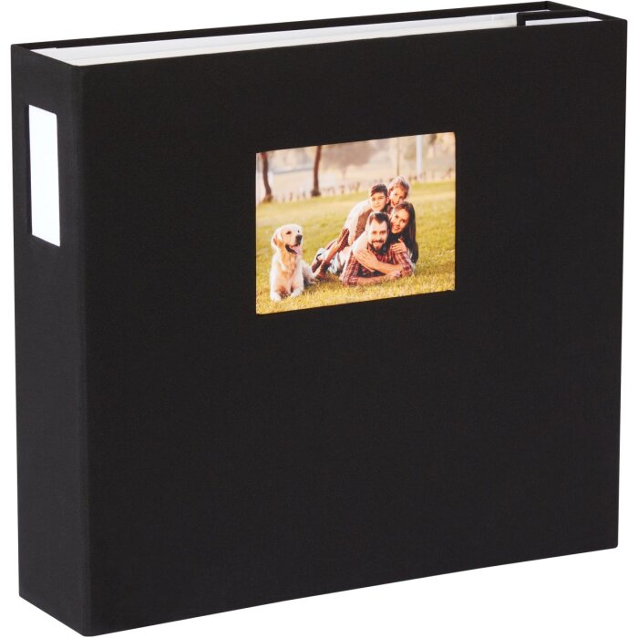 HNFD xl 1000 fotoalbum lona zwart 34,5x33 cm 168 witte paginas