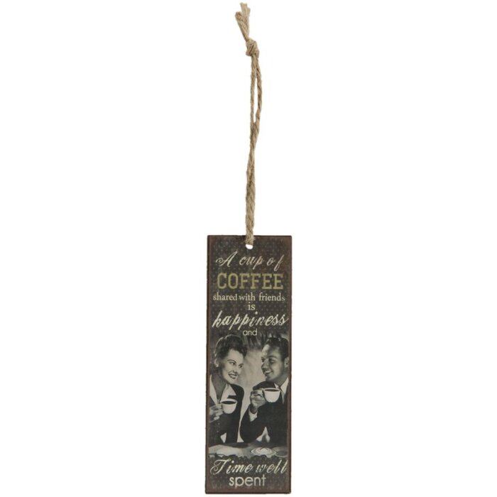 Decoratieve hanger koffie 5x15 cm