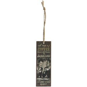 Decoratieve hanger koffie 5x15 cm