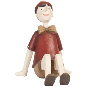 6pr0658 Clayre Eef - Decoratie figuur zittende pinokkio