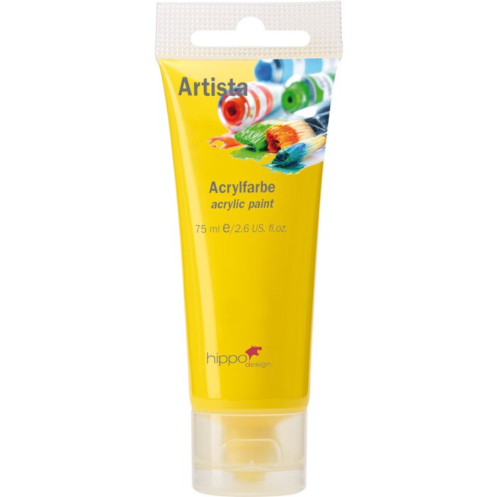 Acrylverf, geel, 75 ml