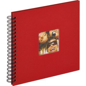 Walther Spiraal Album Fun rood 26x25 cm 40 zwarte paginas