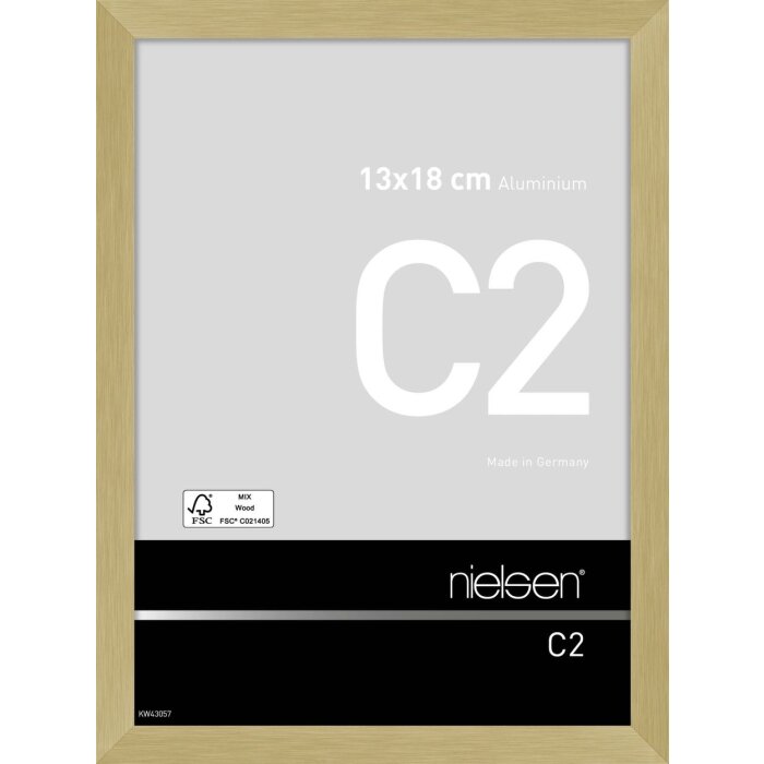 Nielsen Aluminium lijst c2 13x18 cm structuur goud mat