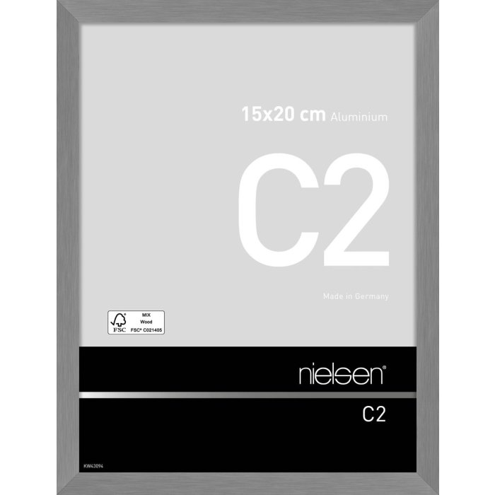 Nielsen Aluminium lijst c2 15x20 cm structuur grijs mat