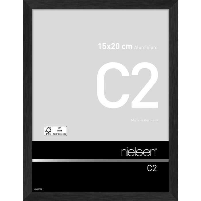 Nielsen Aluminium lijst c2 15x20 cm zwart mat