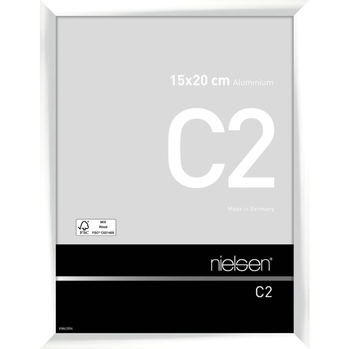 Nielsen Aluminium lijst c2 15x20 cm wit glanzend