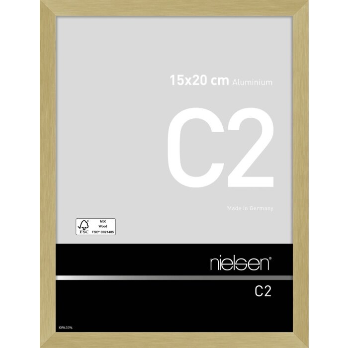 Nielsen Aluminium lijst c2 15x20 cm structuur goud mat