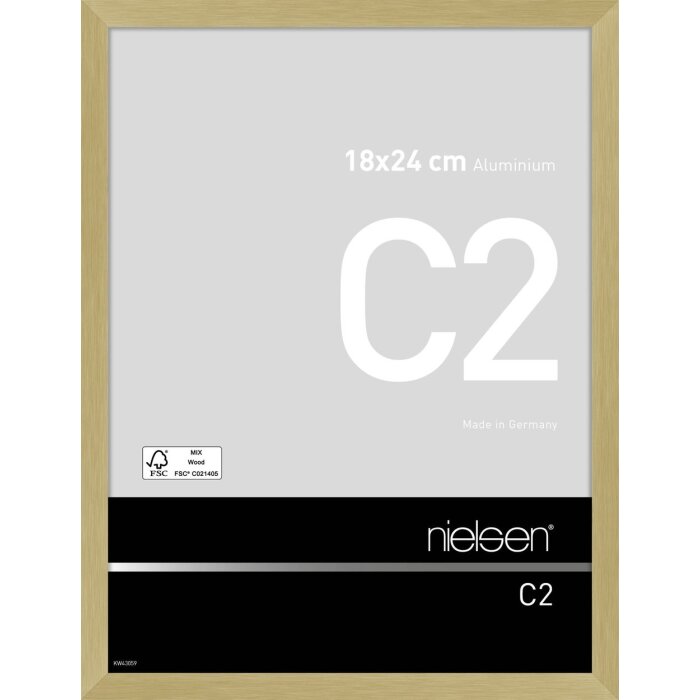 Nielsen Aluminium lijst c2 18x24 cm structuur goud mat