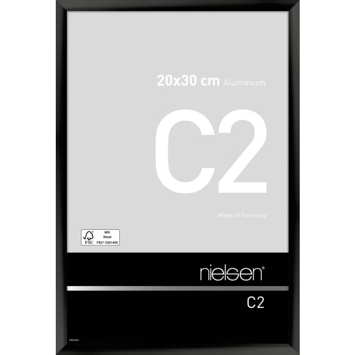 Nielsen Aluminium lijst c2 20x30 cm geanodiseerd zwart glanzend