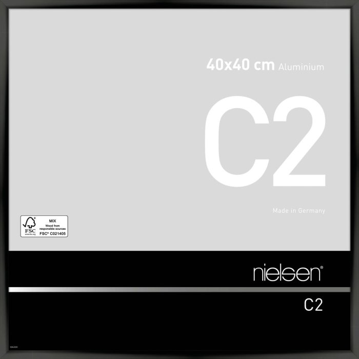 Nielsen Aluminium lijst c2 40x40 cm geanodiseerd zwart glanzend