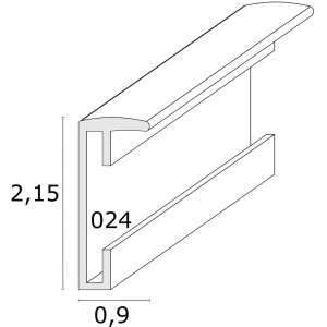 Aluminium lijst s024d7 titanium 21x30 cm