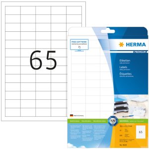 Etiketten Premium a4, wit 38,1x21,2 mm papier mat 650 st.