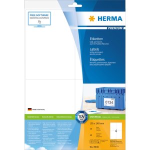 Etiketten Premium a4, wit 105x148 mm papier mat 40 st.